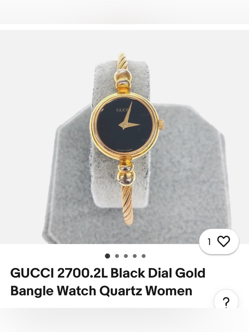 Gucci Vintage Gold and Black Women’s Cable Bangle Watch - Picture 11 of 11